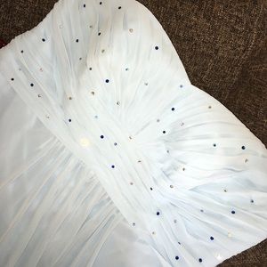 Short, light blue prom dress